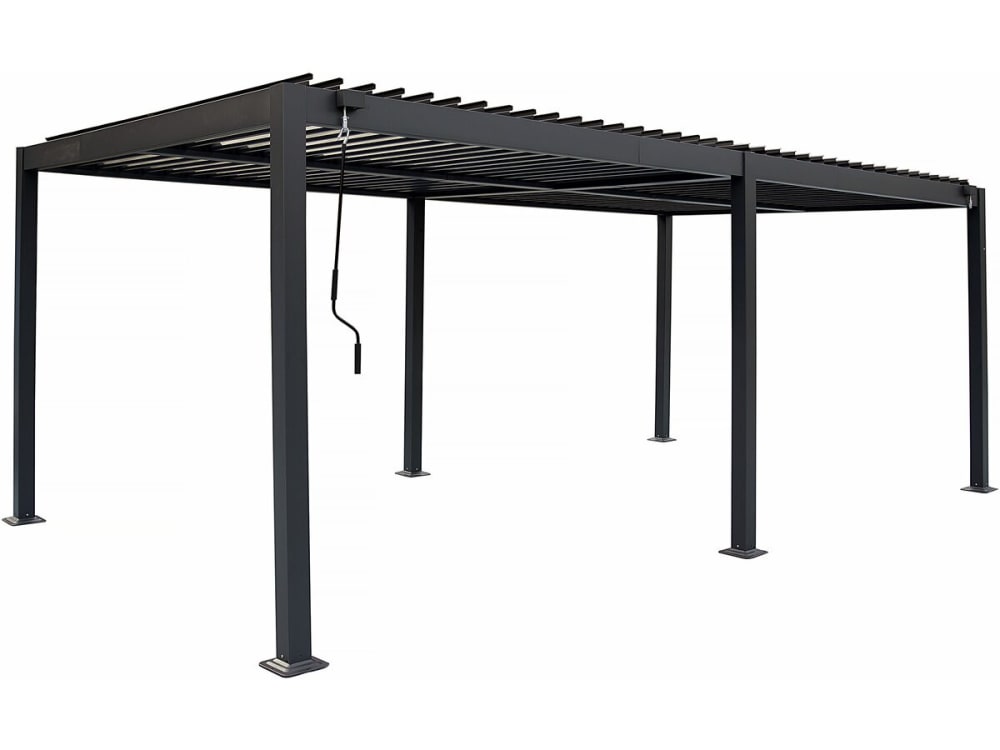 Pergola bioclimatique en aluminium gris 588 x 299 x 220 cm