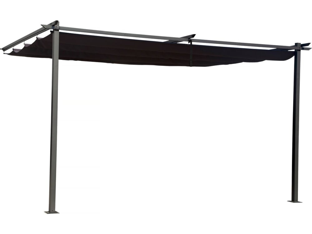 Pergola en acier gris 395 x 290 x 231 cm