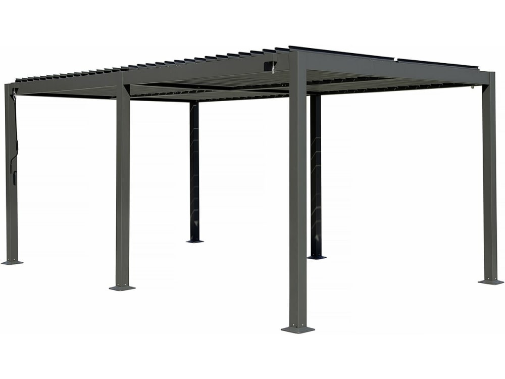 Pergola bioclimatique en aluminium gris 498 x 298 x 220 cm