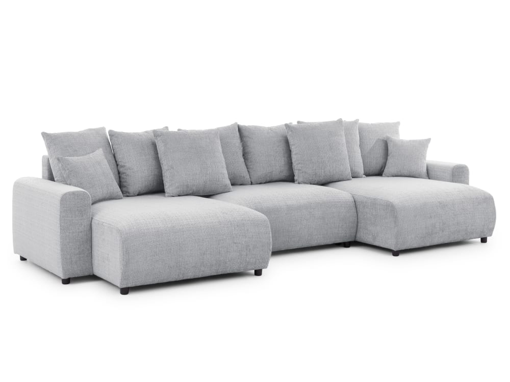 S-Style Wohnlandschaft im Bumpy-Design mit Schlaffunktion und Bettkasten style modern Grau Holz