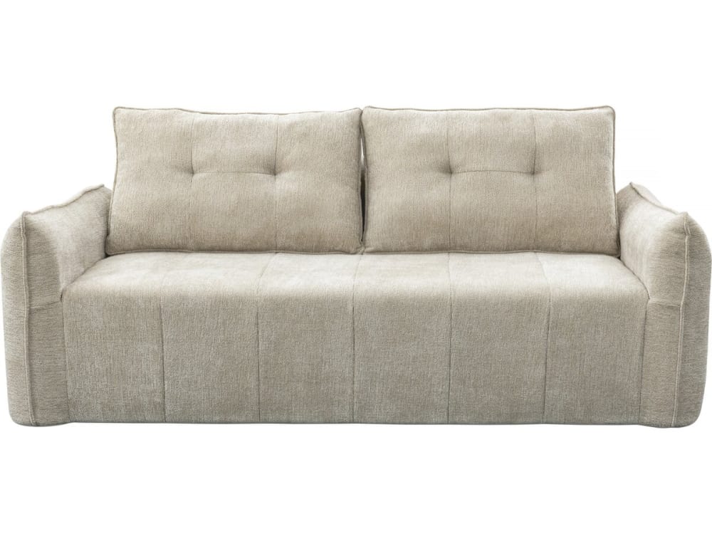 Canapé droit 3 places en tissu beige