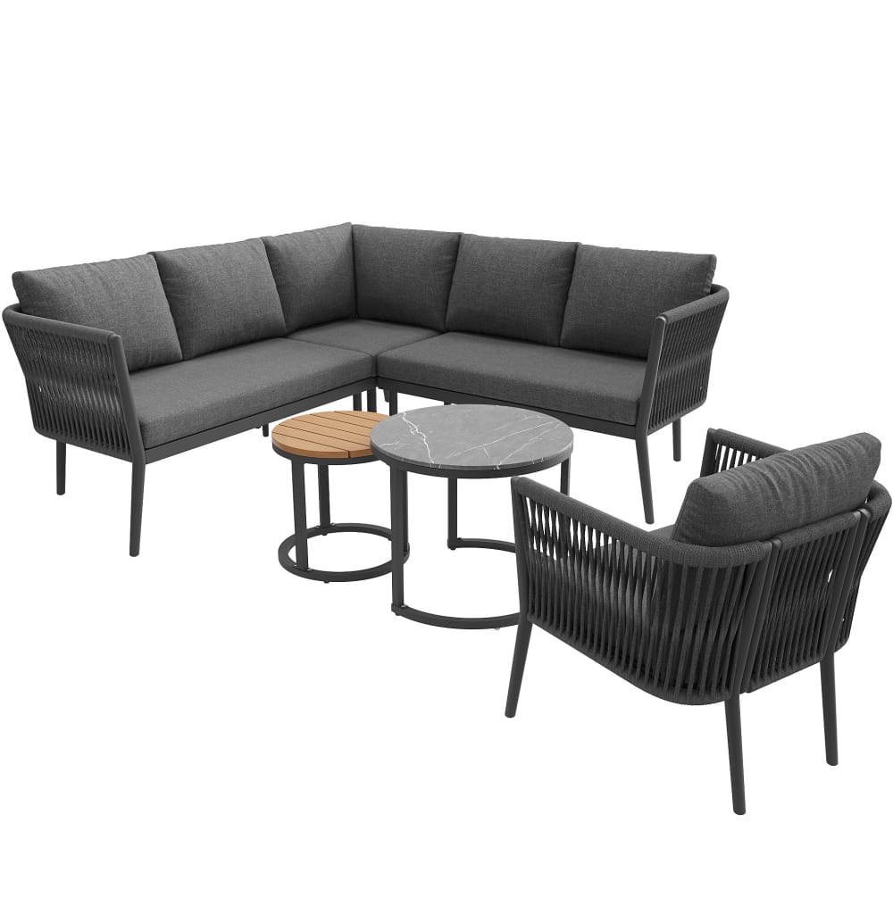 REDOM Möbel Metall & Olefin 114,5x61x67cm Grau style modern Grau Metall