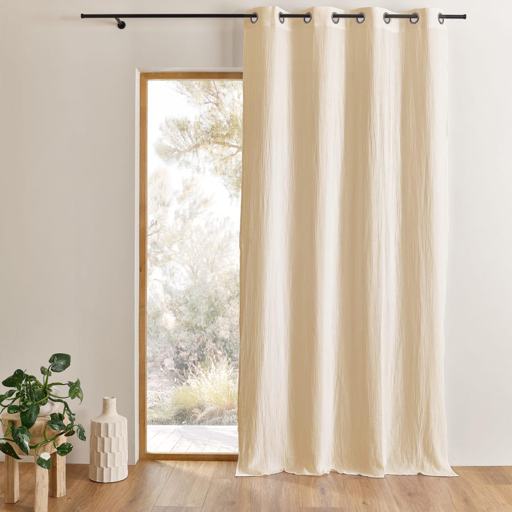 Rideau en gaze de coton tamisant à oeillets naturel 130x240 cm
