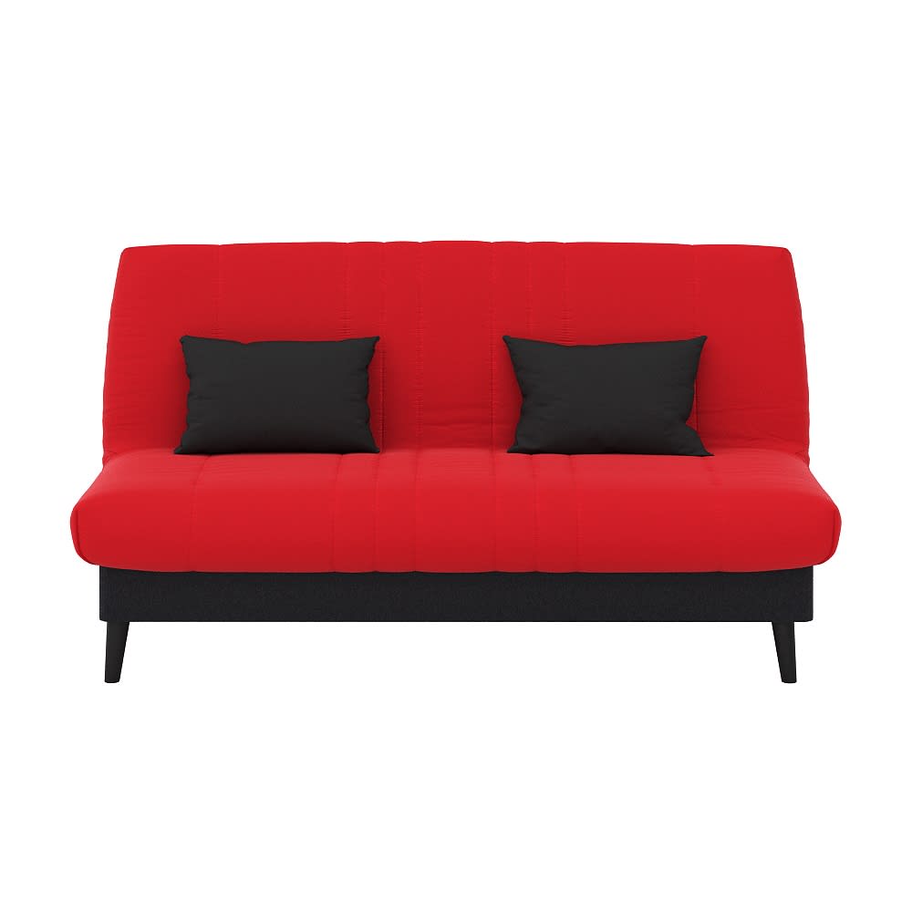 Clic clac convertible avec 2 coussins offerts tissu rouge 130x190