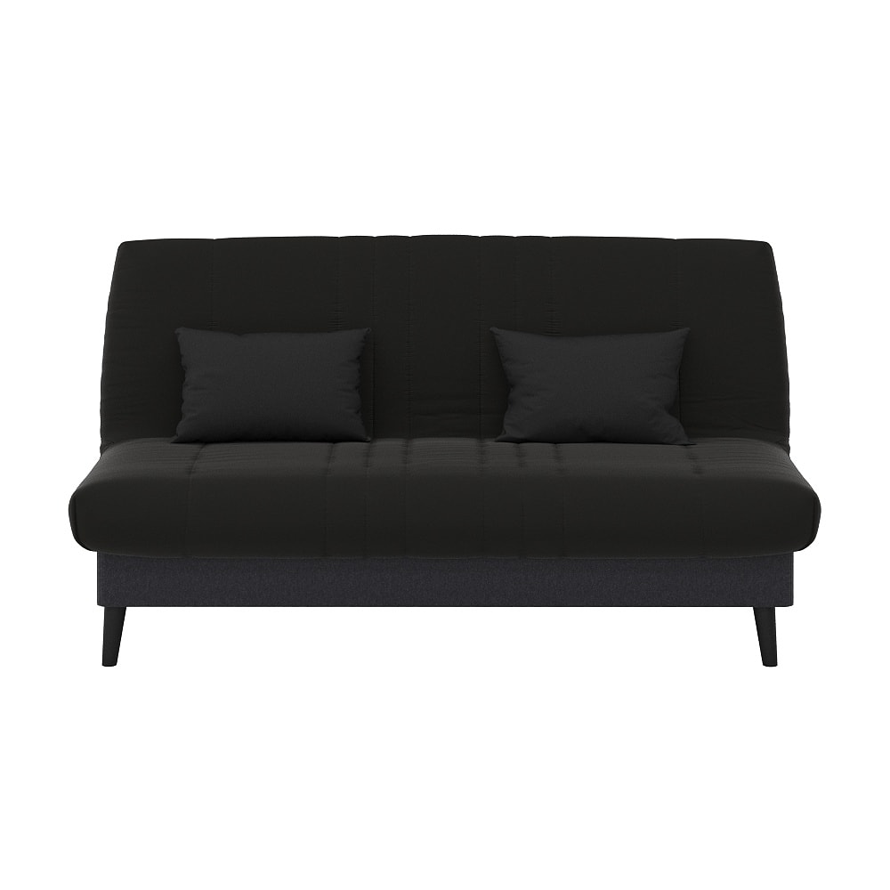 Clic clac convertible avec 2 coussins offerts tissu noir 130x190