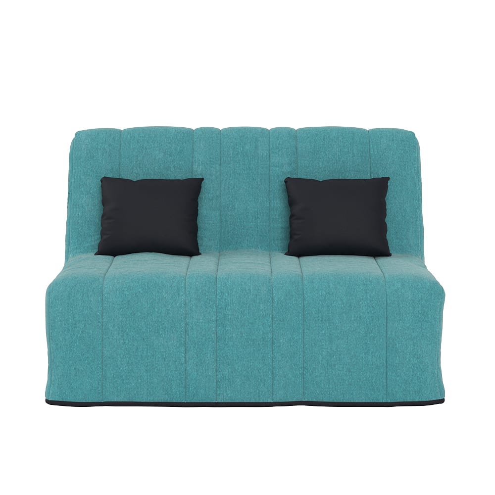 Bz convertible avec 2 coussins offerts tissu turquoise 160x200