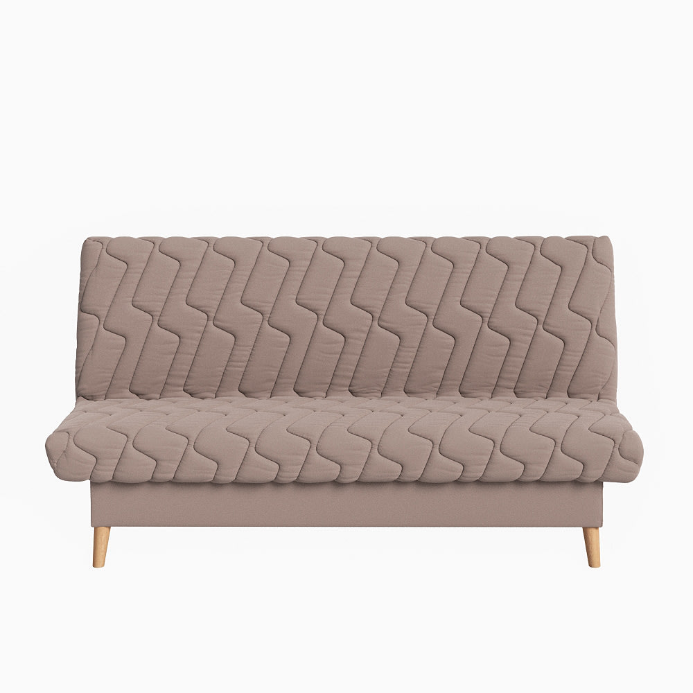 Clic clac convertible avec coffre intégré tissu pearl taupe 130x190 Clic clac convertible avec coffre intégré tissu pearl taupe 130x190