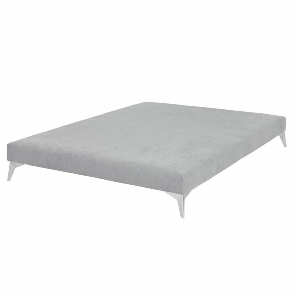 Sommier tapissier bois massif gris 140x190 cm