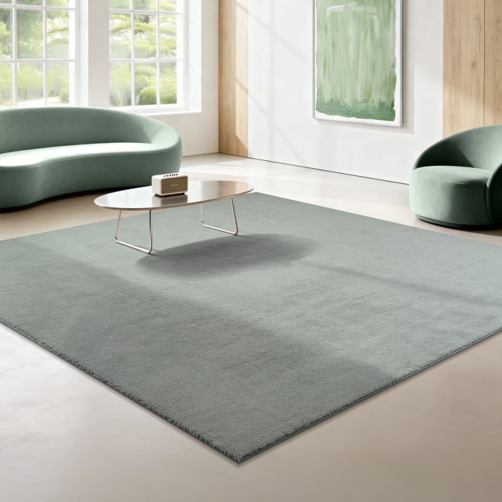 Tapis lavable et antidérapant, uni, vert, 240 x 240 cm — vue 3