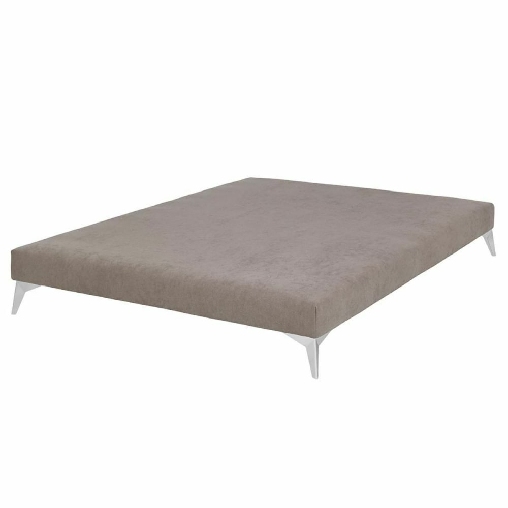 Sommier tapissier bois massif lin 140x190 cm