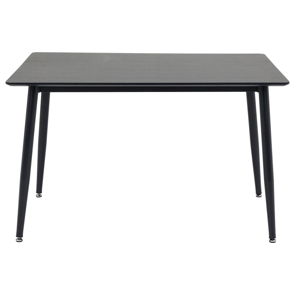 Table à manger rectangulaire, effet bois et métal, noir