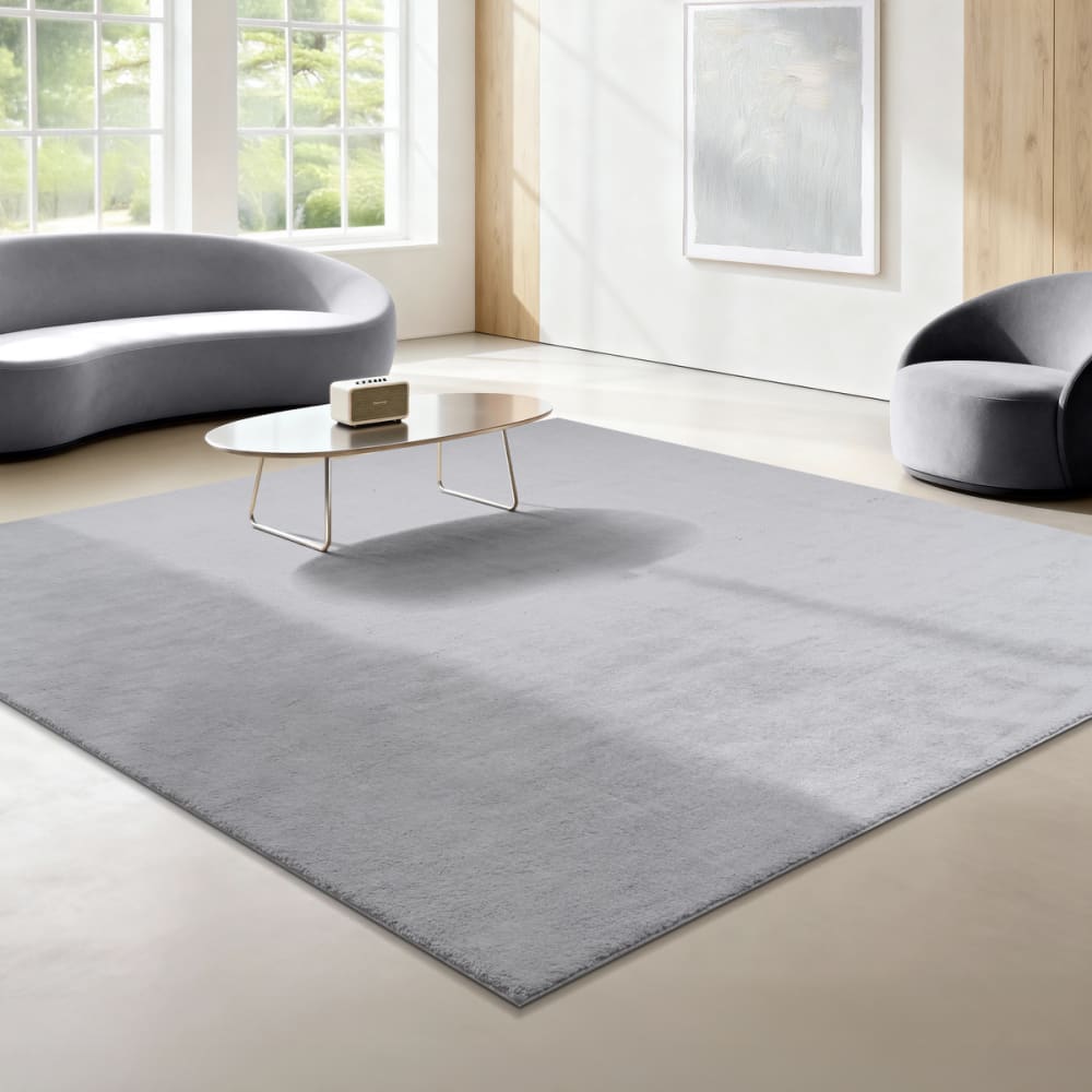 Tapis lavable et antidérapant, gris, 240 x 240 cm — vue 3