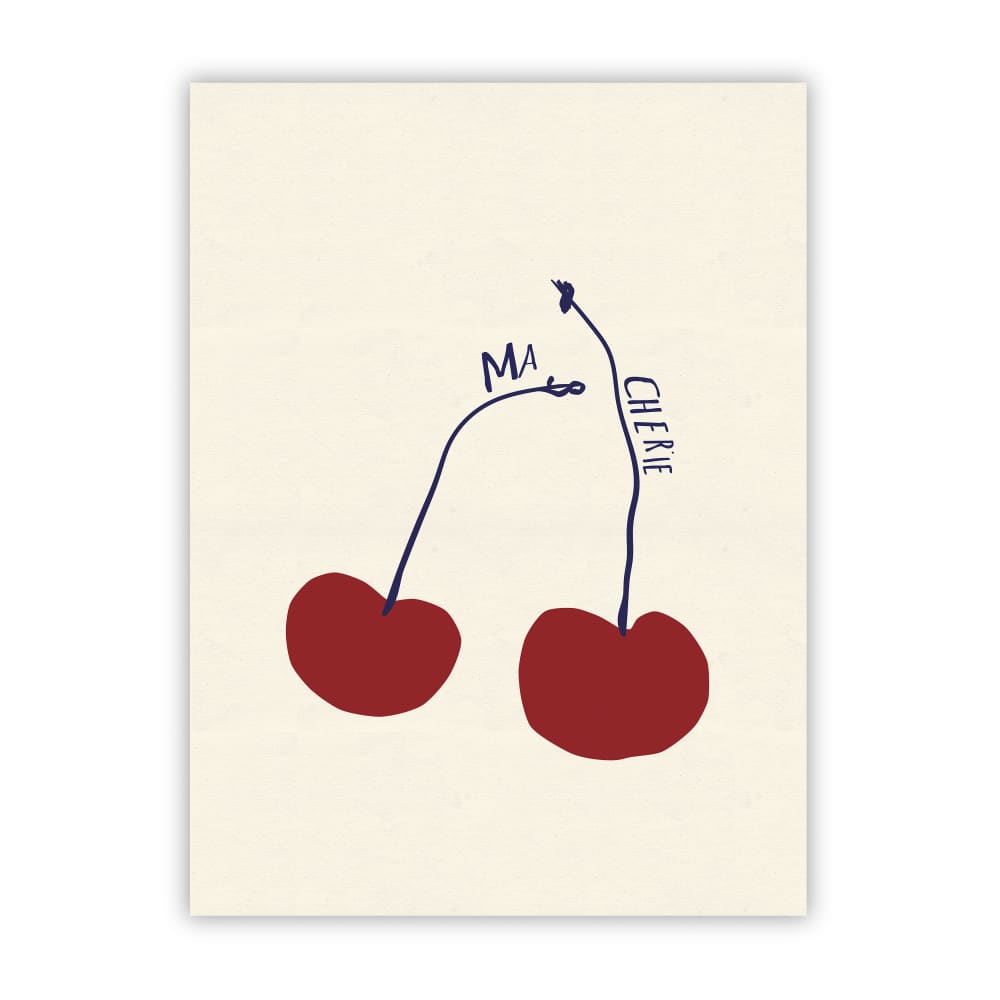 Poster Lab Poster ma cherie, 50x70 cm Rot Papier
