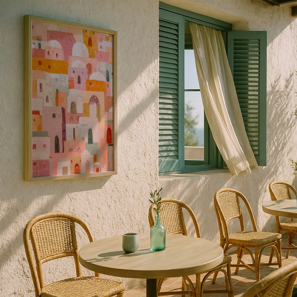 Poster farbige häuser, 50x70 cm - Maisons Du Monde