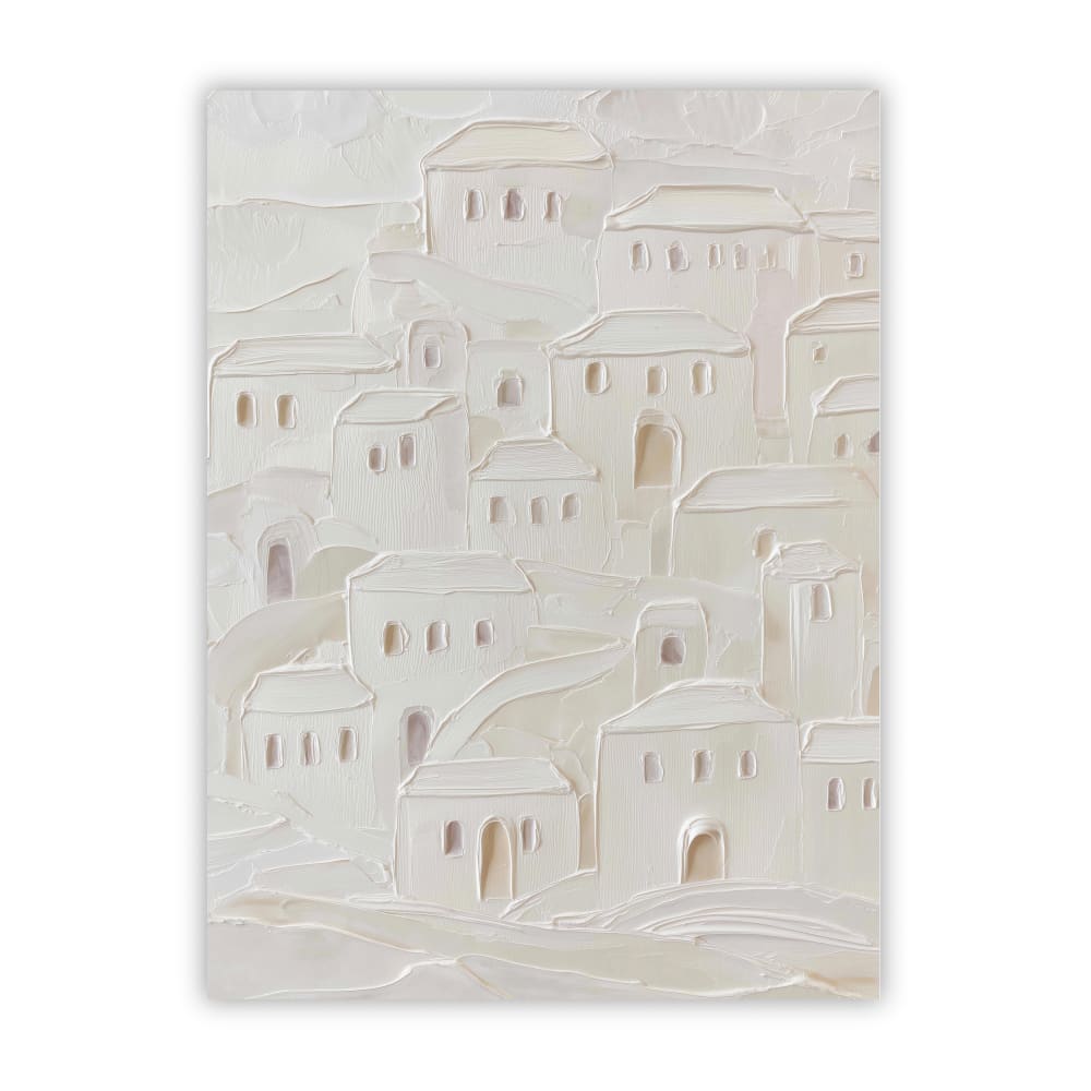 Poster Lab Poster kleine häuser, 50x70 cm Beige Papier