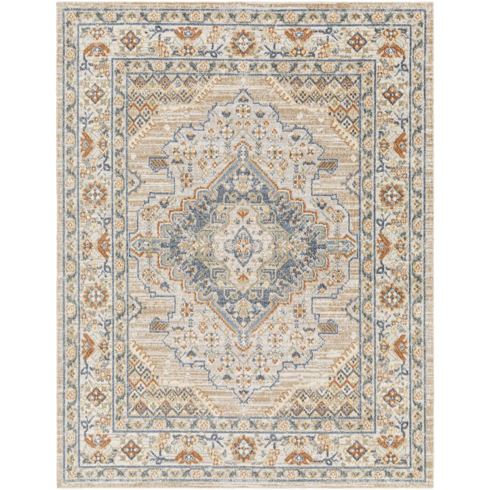 Vintage Teppich Maschinenwaschbar Beige/Blau 200x275 - Maisons Du
