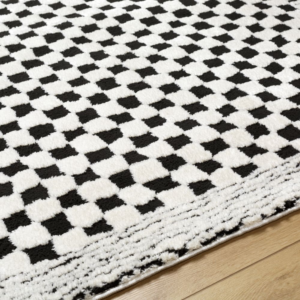 Tapis moderne à motif damier noir 160x213 — vue 4