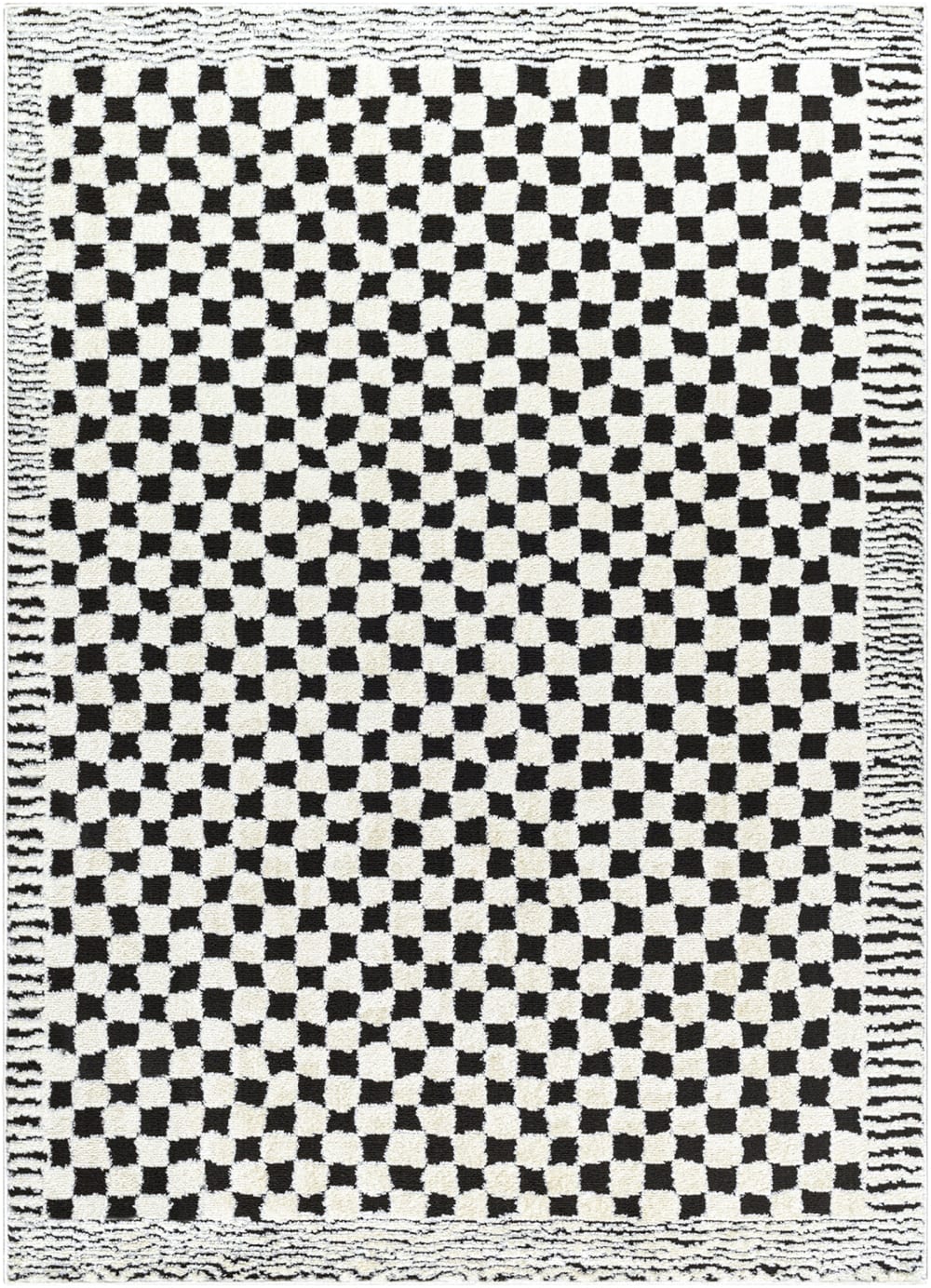Tapis Moderne à Motif Damier Noir 200x275