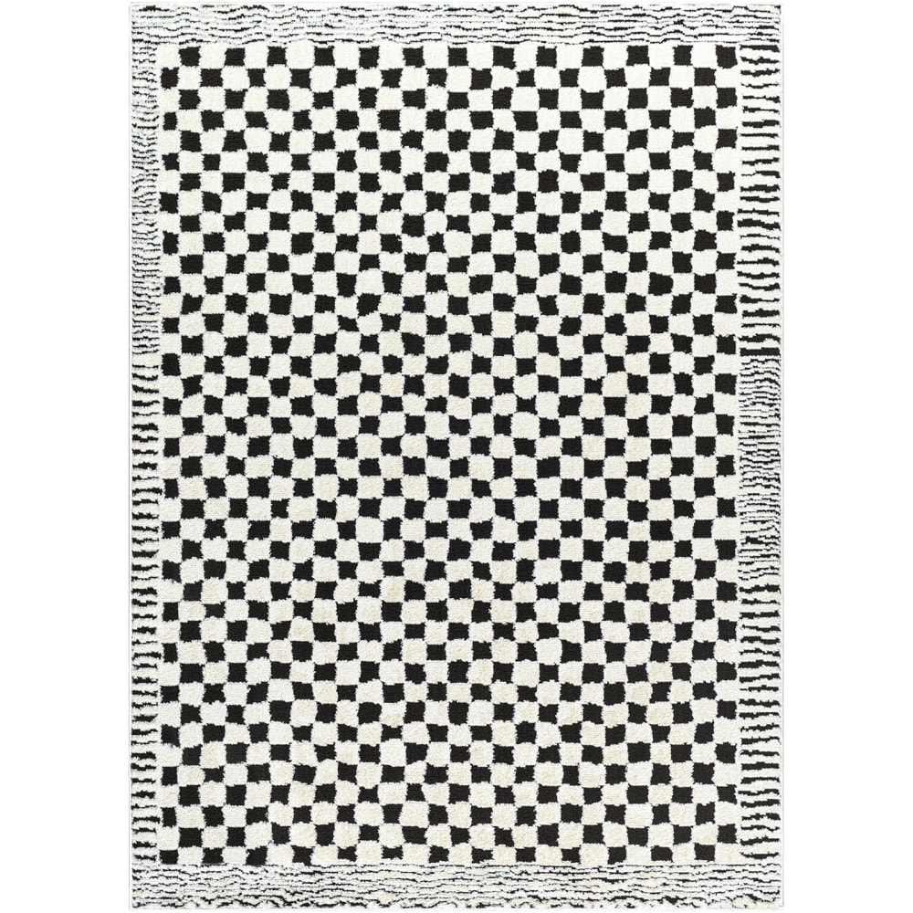 Moderner Teppich mit Schachbrettmuster Schwarz 200x275 - Maisons