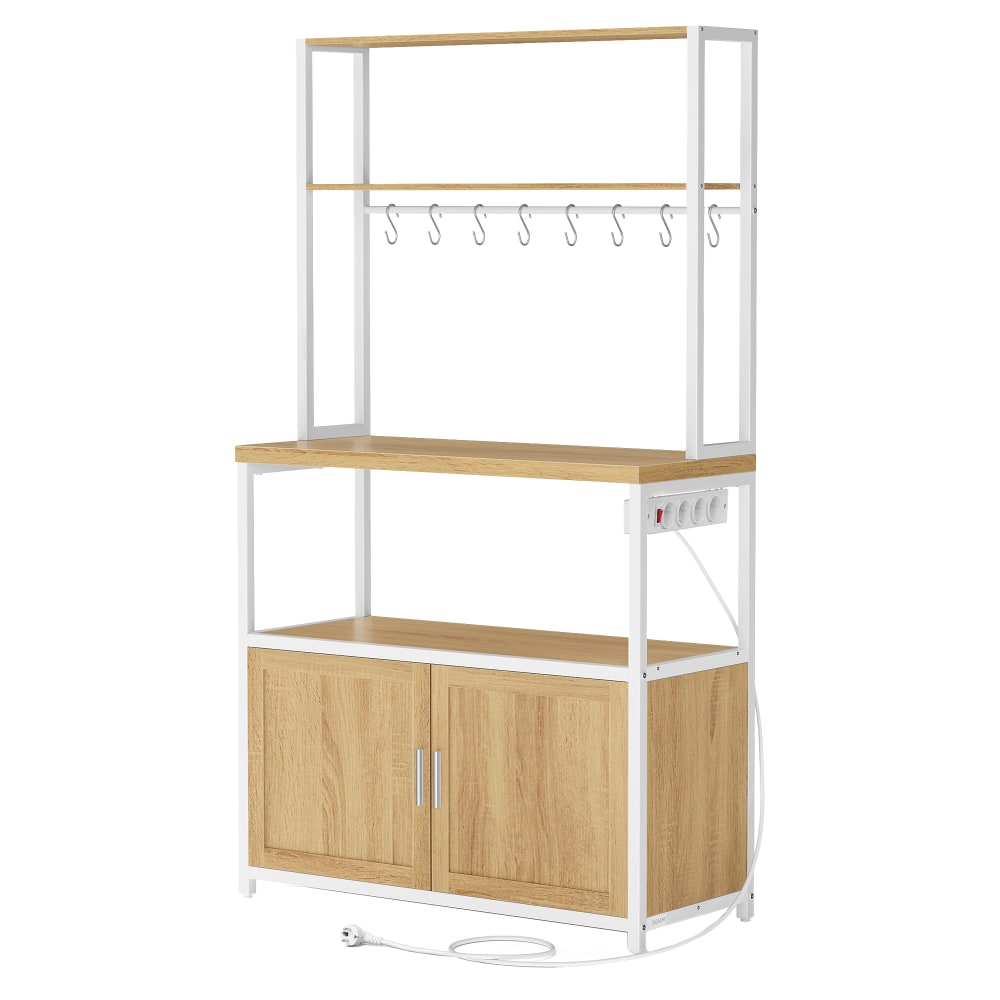 Dessertes de cuisine en métal, rangement doré et blanc