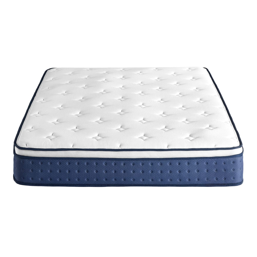 Matelas à mémoire de forme ressorts ensachés soutien acier bleu