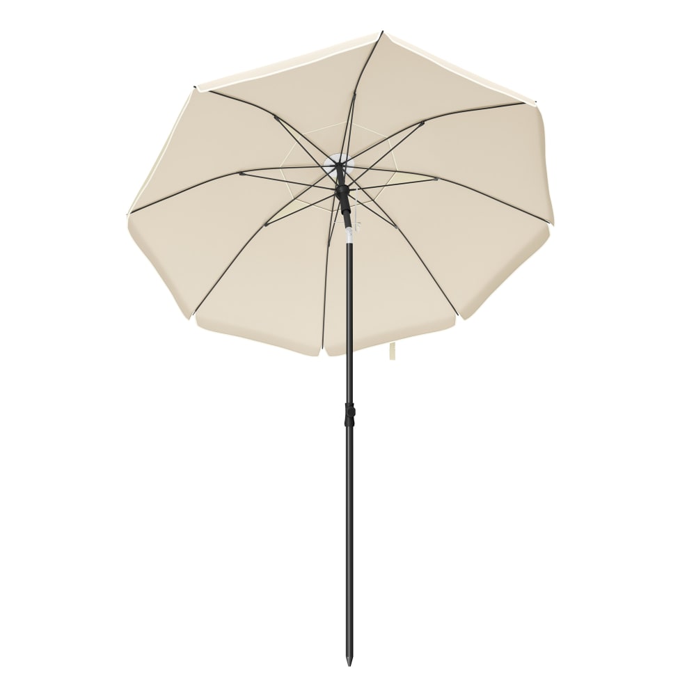 Parasol inclinable 180 cm protection upf 50+ hauteur ajustable beige