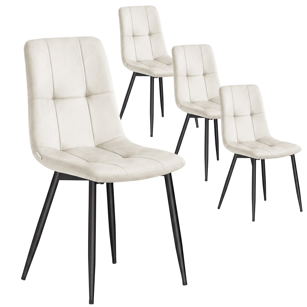 Lot de 4 chaises rembourrées chaises de salle à manger beige — Beyit