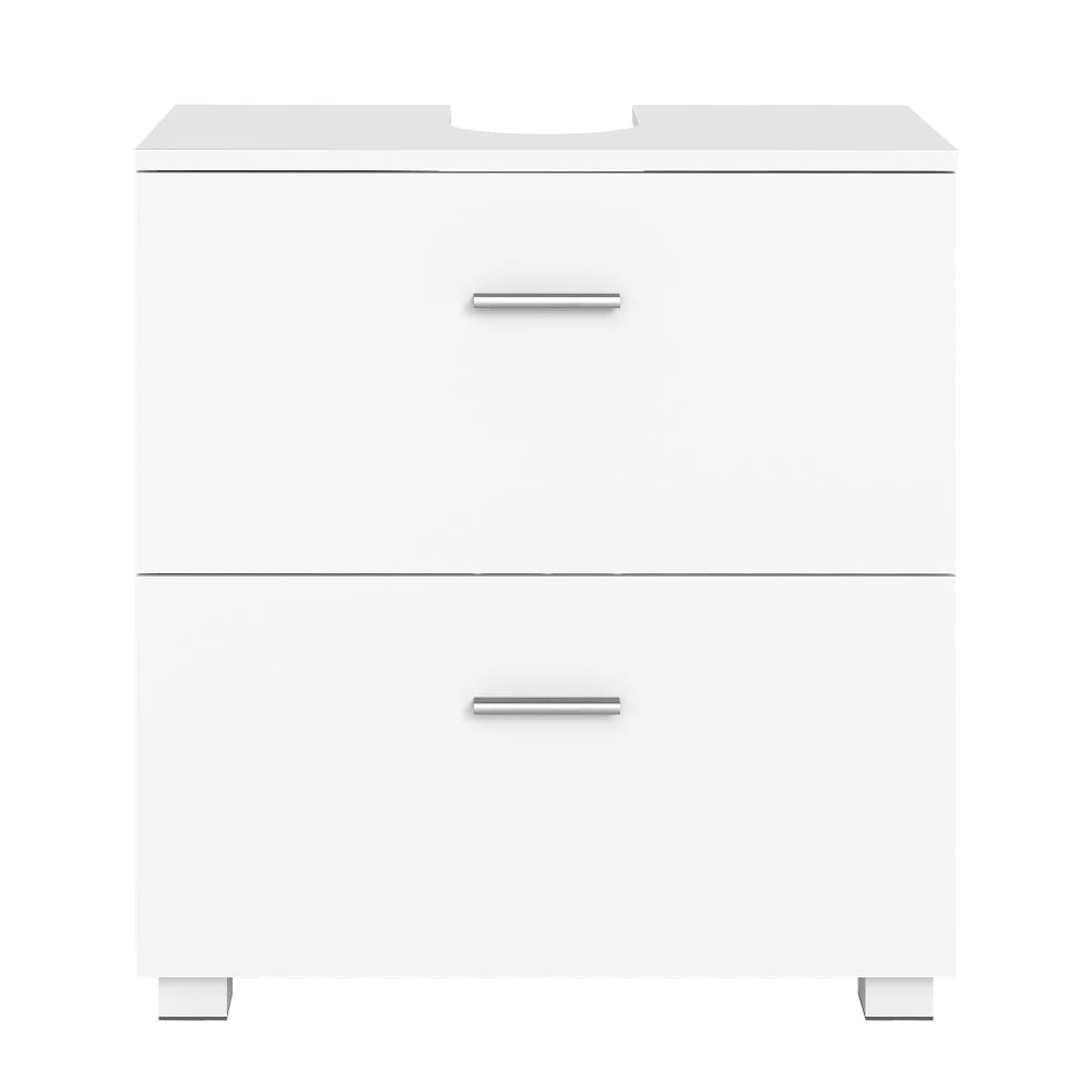 Meuble sous vasque 2 tiroirs blanc panneau de particules