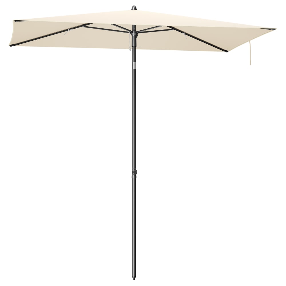 Parasol rectangulaire inclinable protection solaire upf 50+ beige