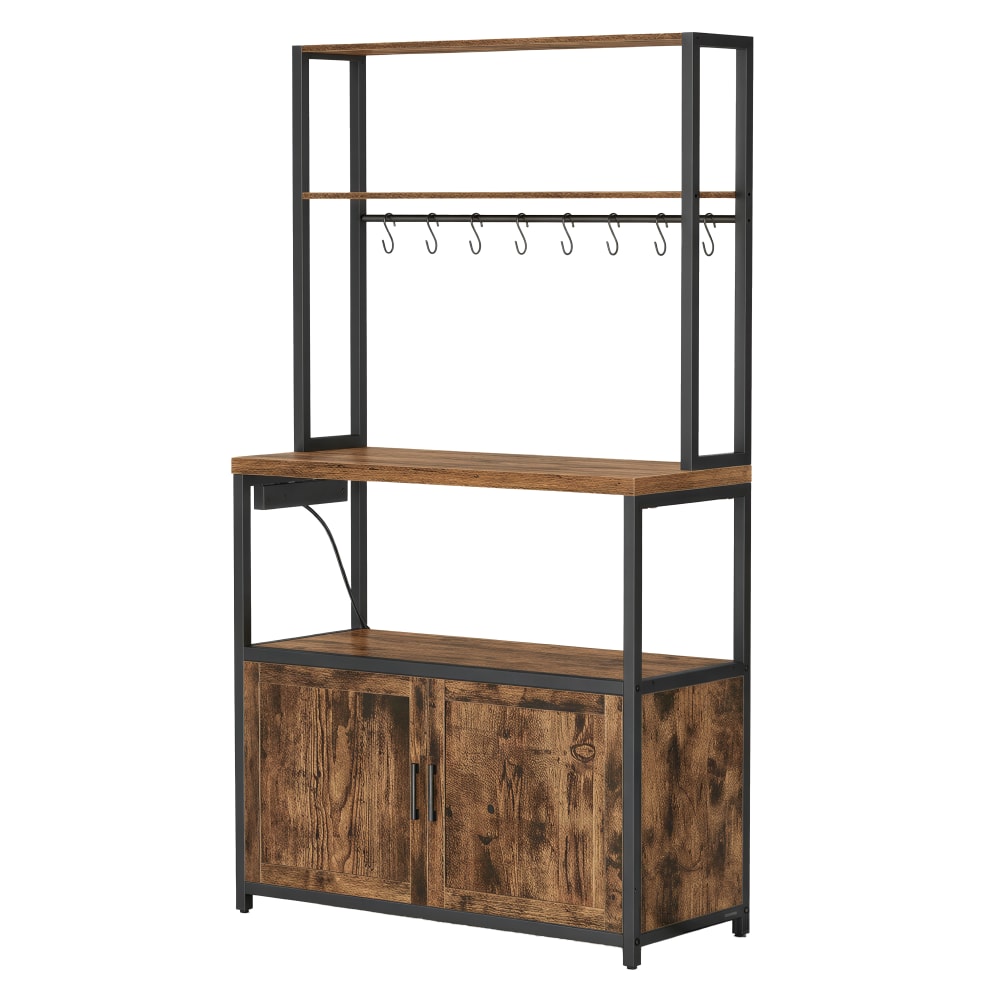 Meuble de rangement cuisine en métal 40 x 80 x 170 cm marron Meuble de rangement cuisine en métal 40 x 80 x 170 cm marron