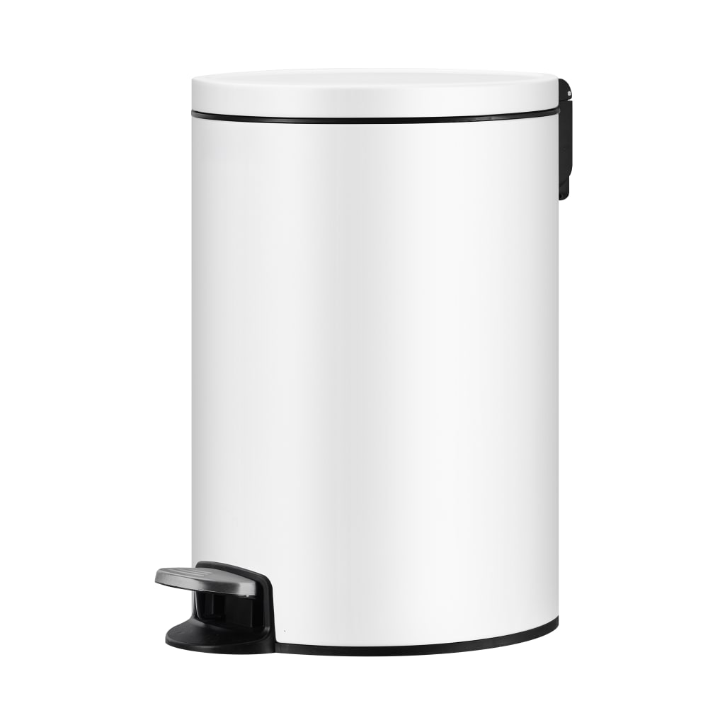 Poubelle de cuisine acier rond seau intérieur amovible 20l blanc