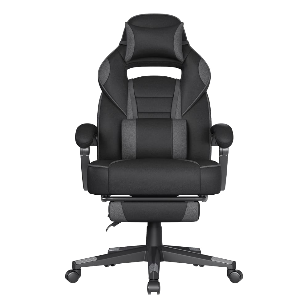 Fauteuil de bureau ergonomique réglable en hauteur PU noir et gris
