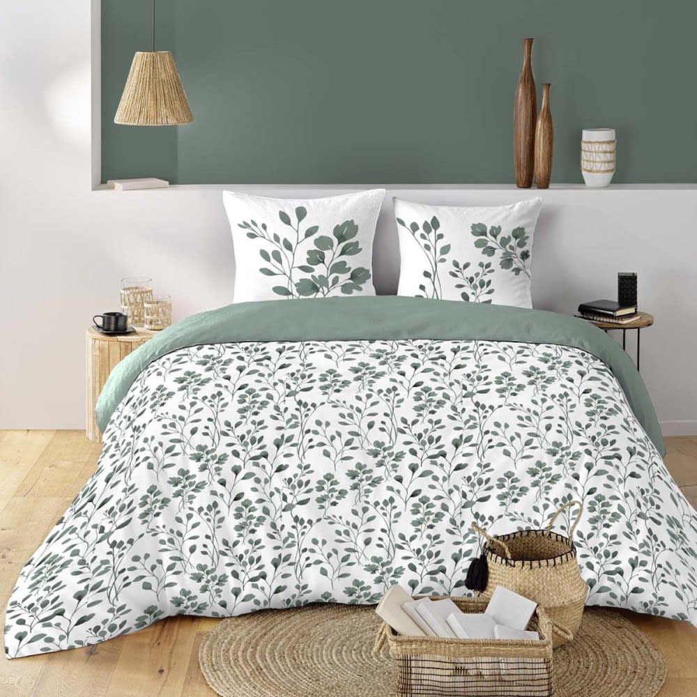 Parure de couette 100% coton 57 fils imprimée 240x220cm 2 taies