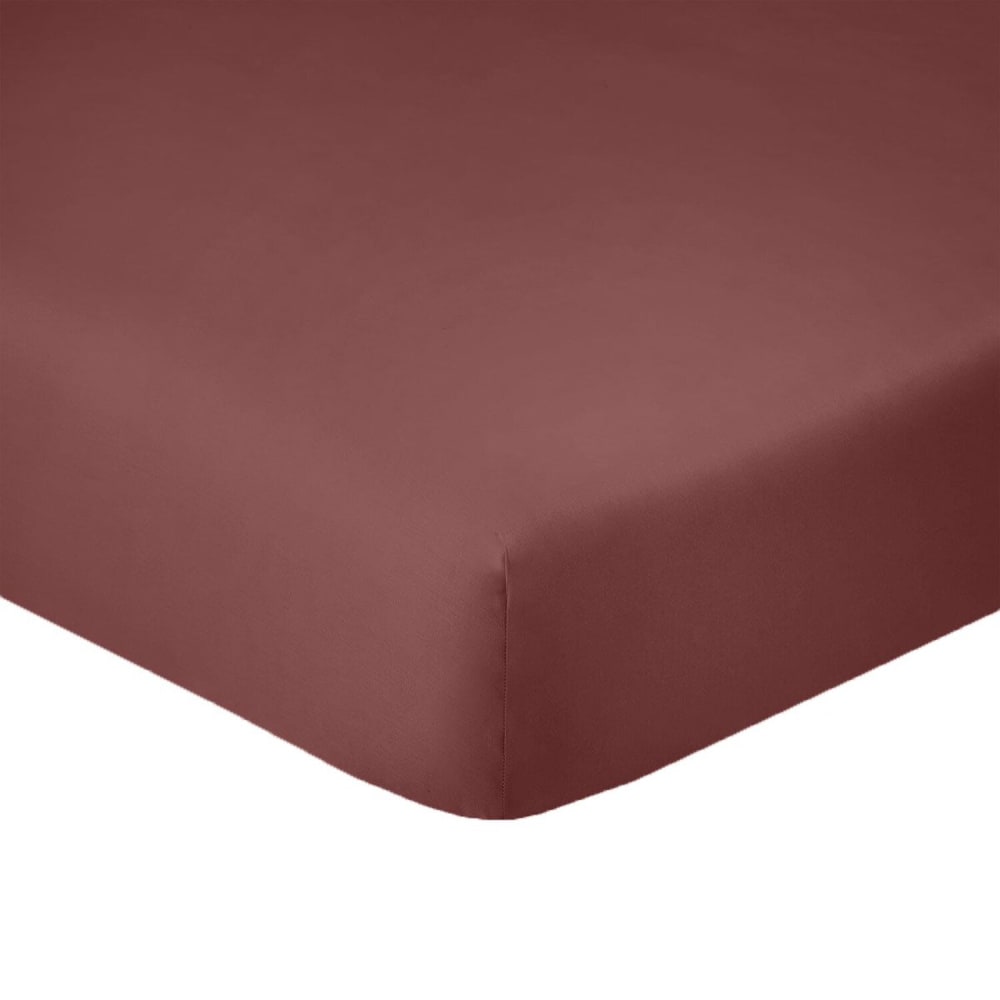 Drap housse coton rouge 90x190 cm