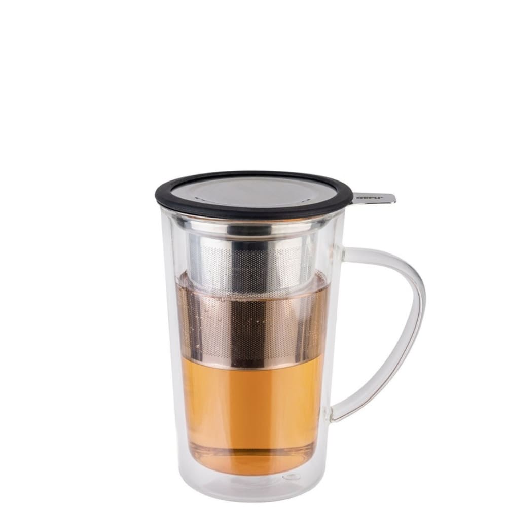 Tasse à thé avec filtre à thé Verre Argent 45791x9x9 cm