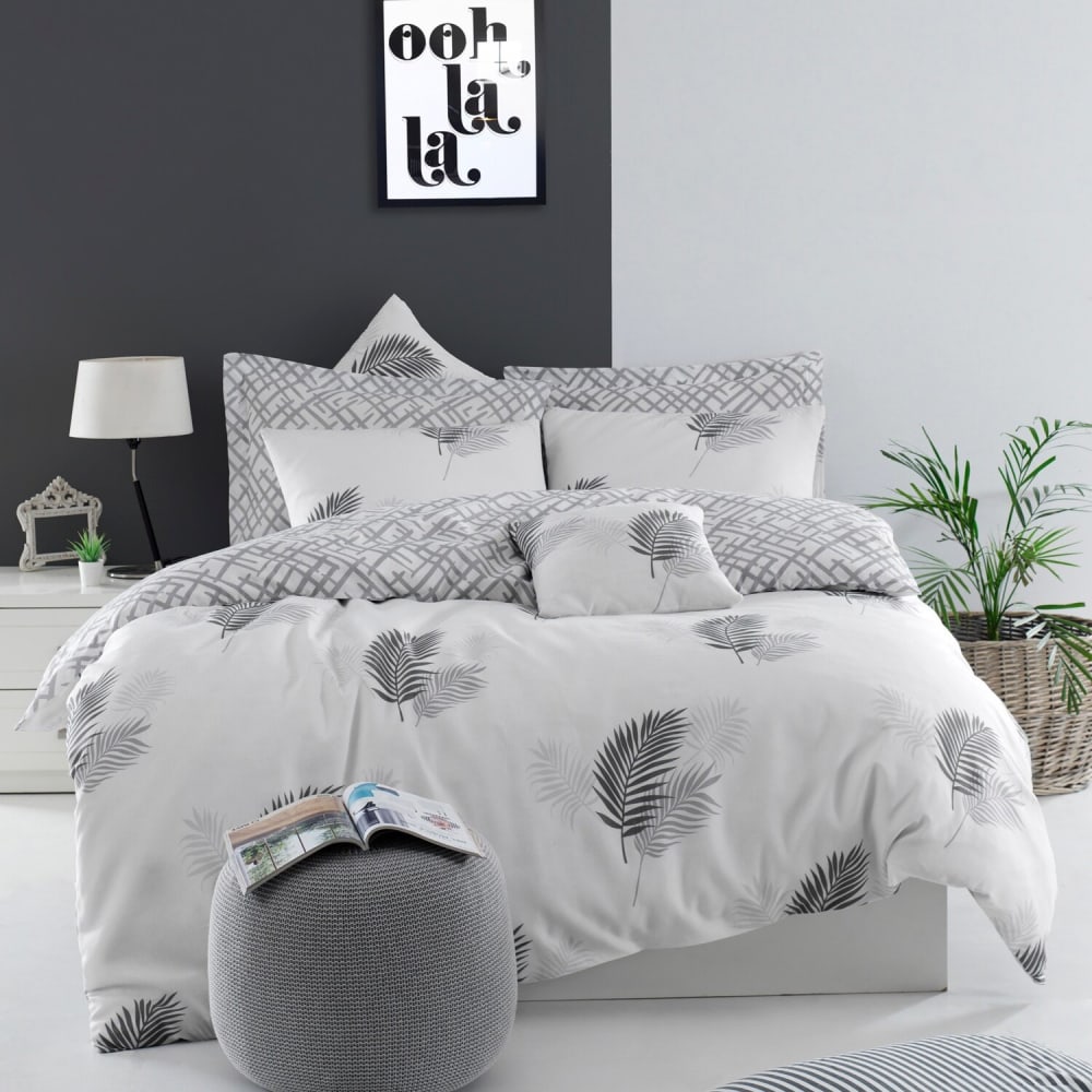 Parure housse de couette en polycoton imprimée + 2 taies 240x220 cm