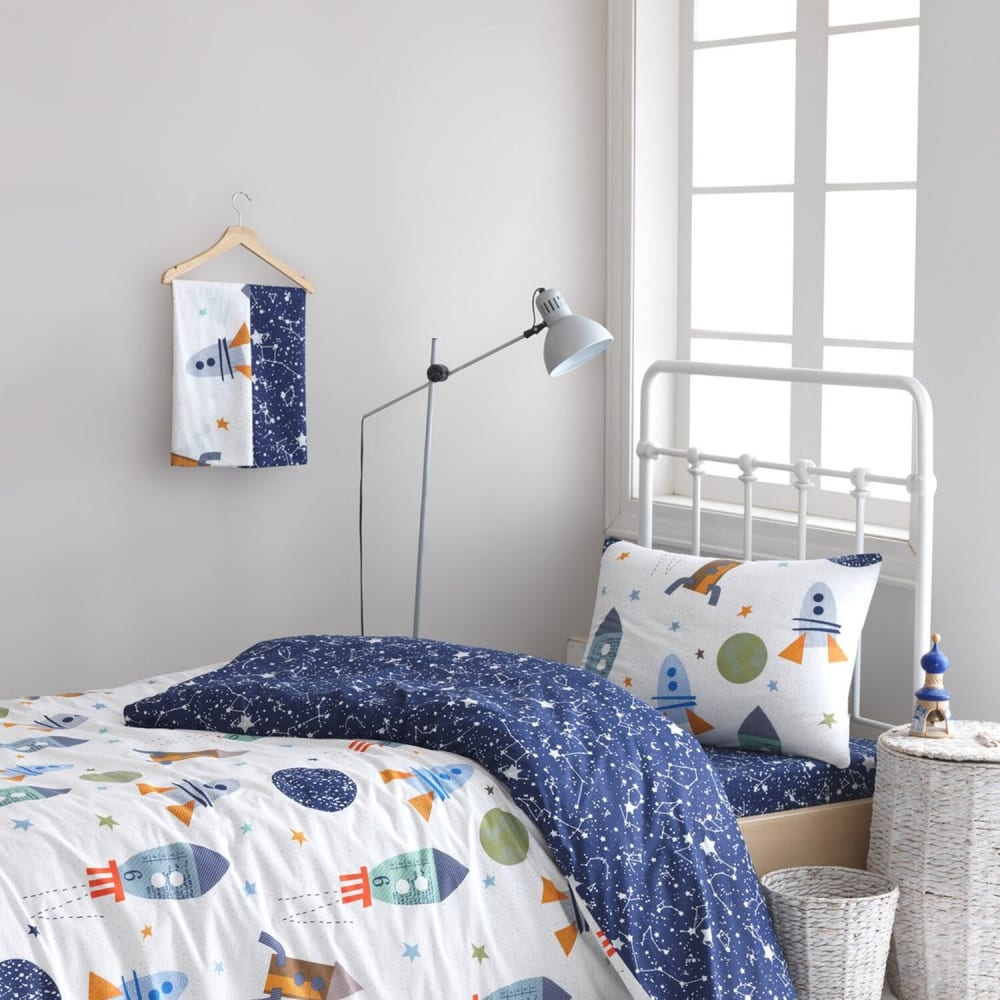 Parure de lit enfant en polycoton imprimée + 1 taie 140x200 cm