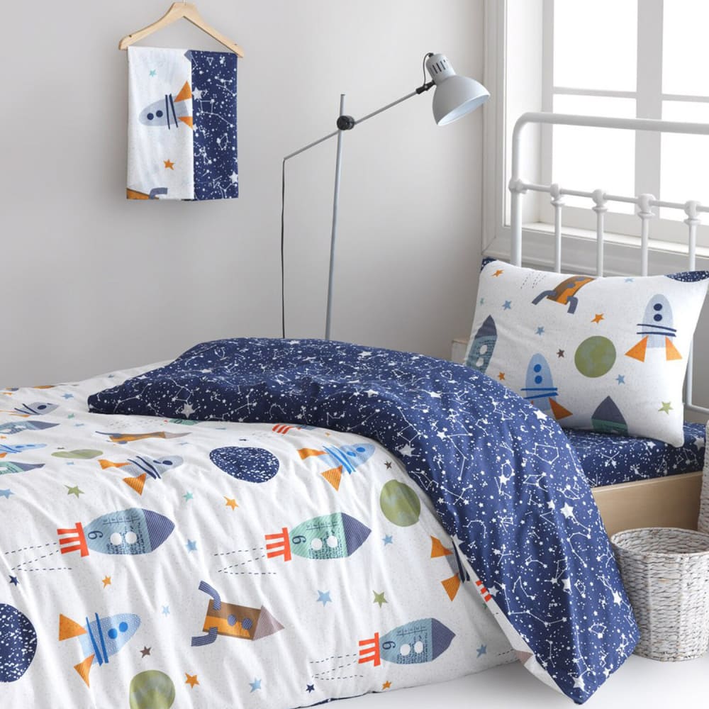 Parure de lit enfant en polycoton imprimée + 1 taie 140x200 cm - Maisons du Monde