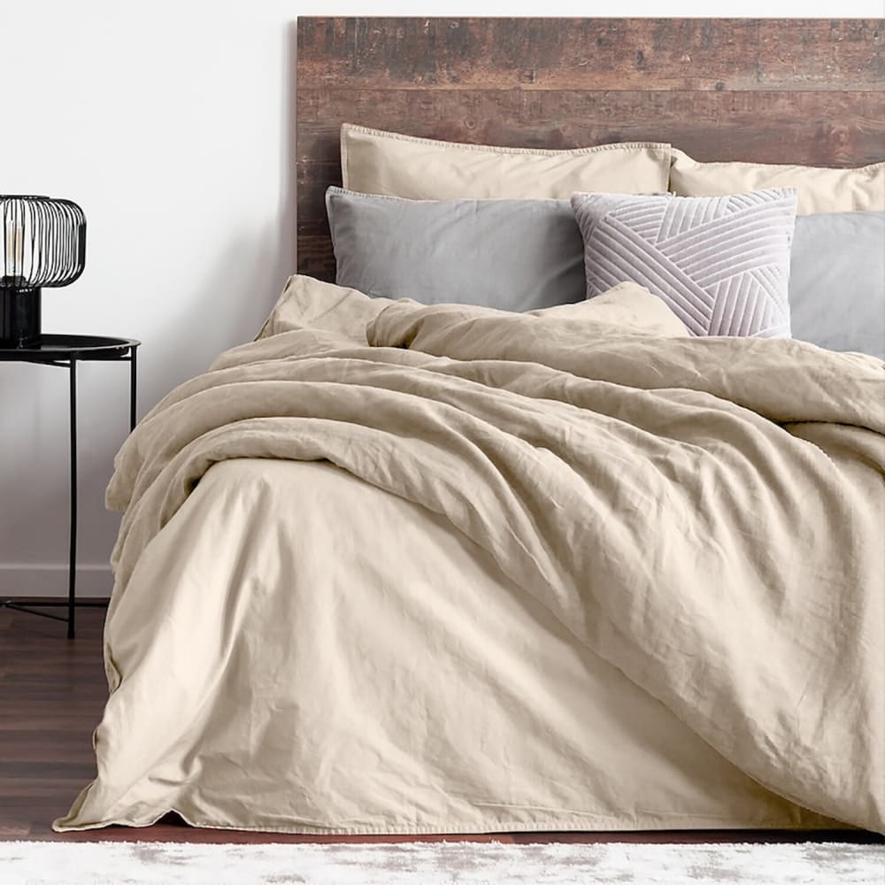 Parure housse de couette coton/lin multicolore 260x240 cm