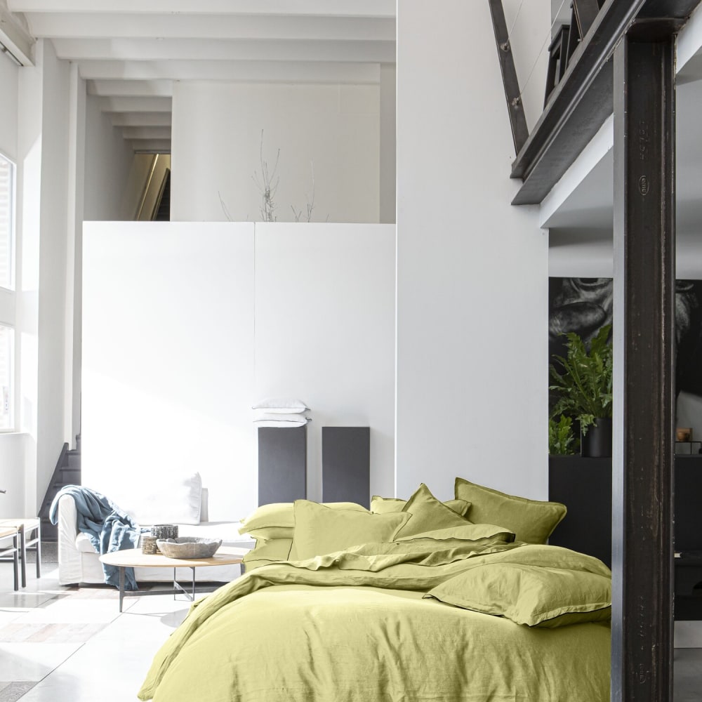 Parure housse de couette lin beurre 240x220 cm