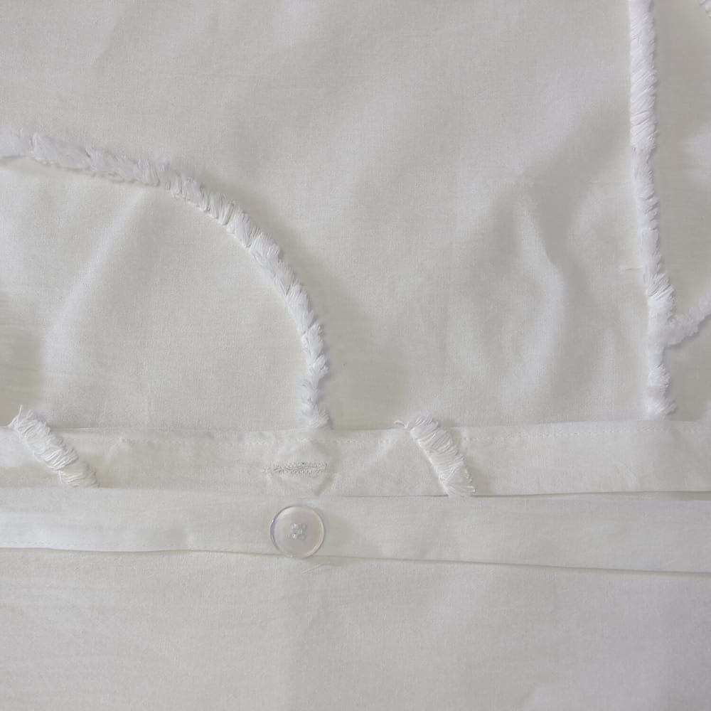 Parure housse de couette coton blanc 240x220 cm — vue 4