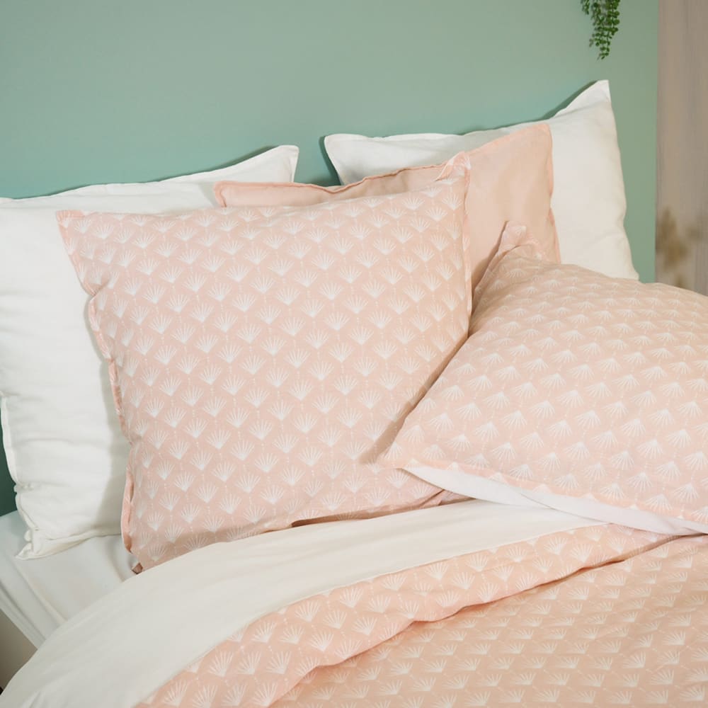 Parure de couette en coton et lin coton/lin rose clair 260x240 cm