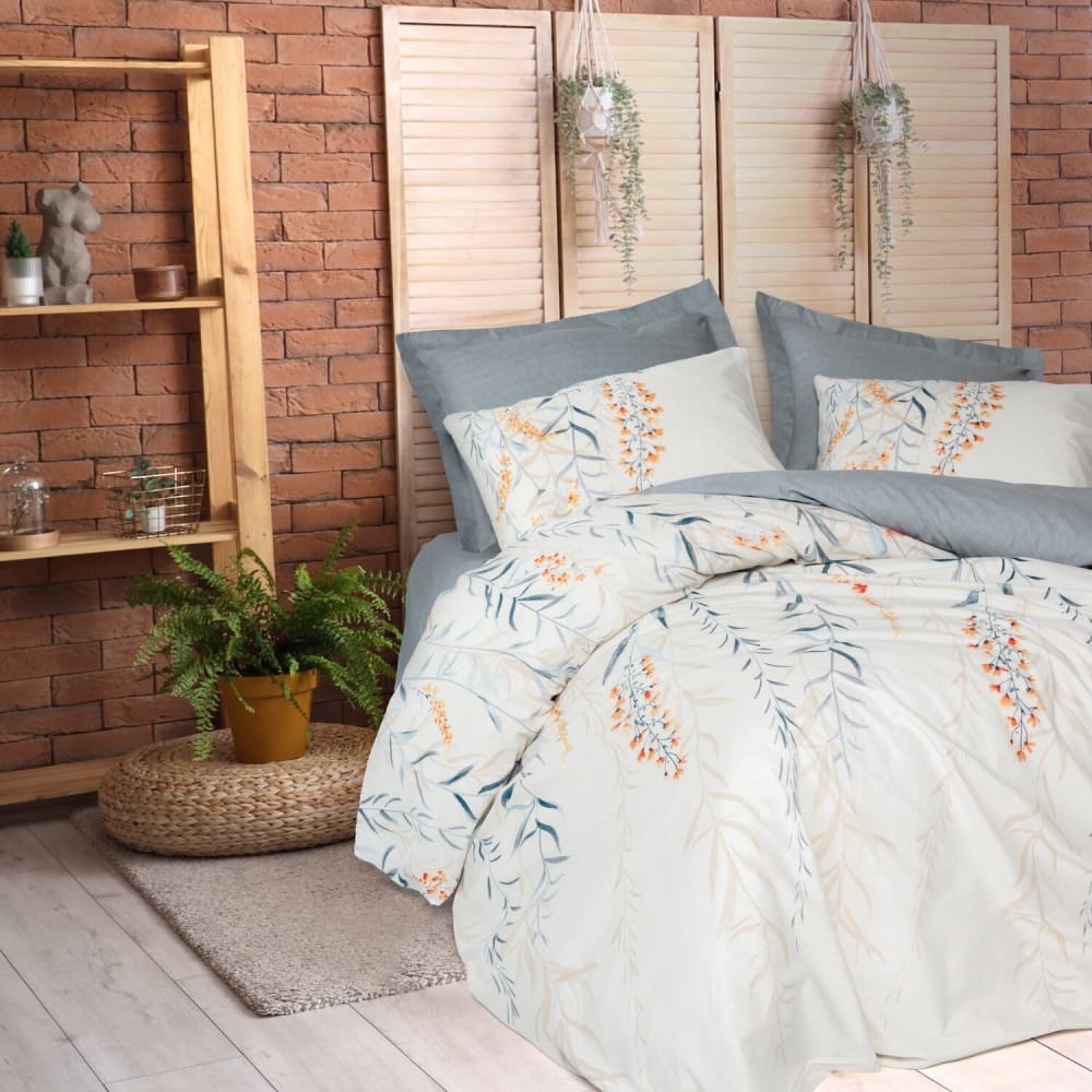 Parure housse de couette 100% coton imprimée + 2 taies 240x220 cm