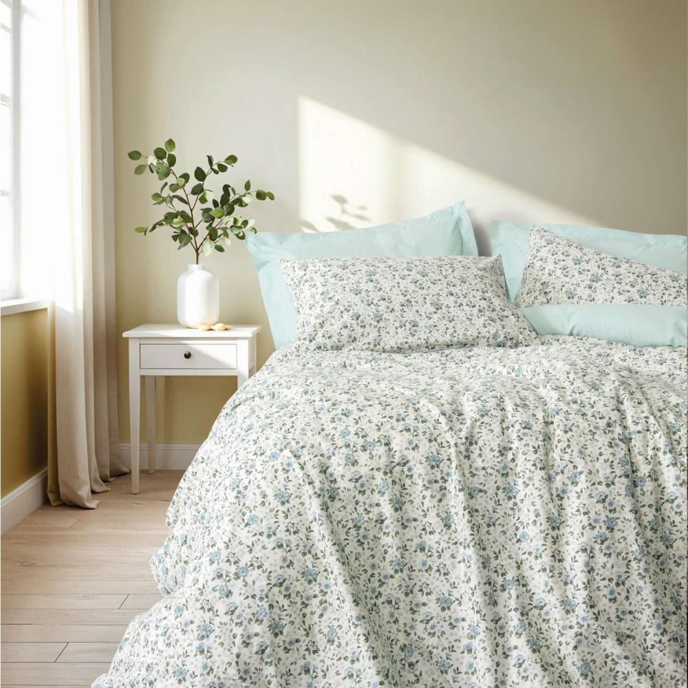 Parure housse de couette 100% coton imprimée + 2 taies 240x220 cm