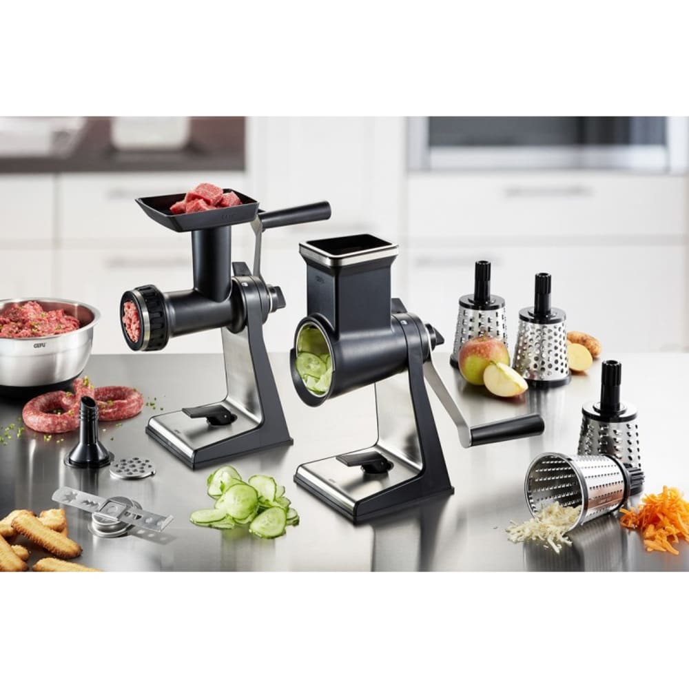 Râpe à tambour + kit complémentaire hachoir à viande Inox Noir