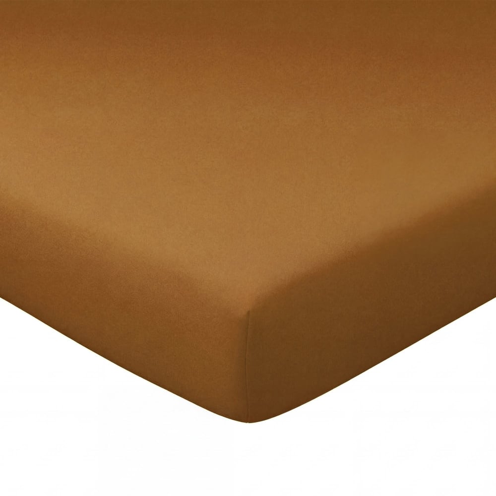 Drap-housse en coton vert bronze 180x200x28cm