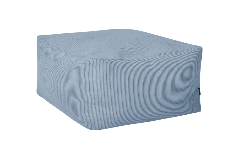 Pouf carré en velours - bleu clair