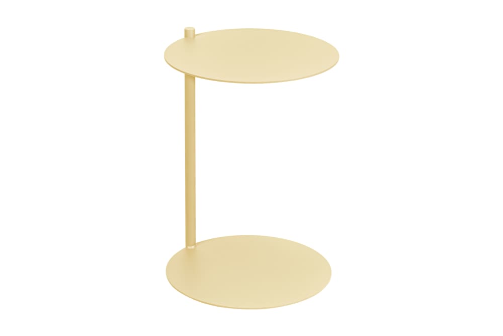 Table d'appoint en acier peint par poudrage, jaune clair