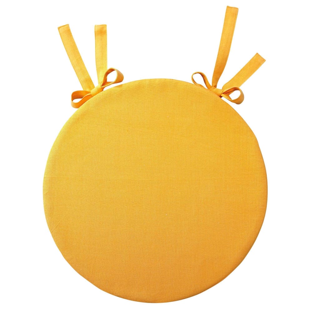 Lot de 2 Galettes en coton jaune ocre Rond