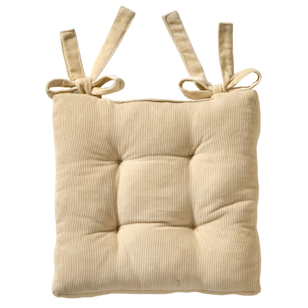 Lot de 2 galette en coton beige 38x38cm